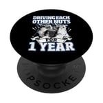 1st Wedding Anniversary Driving each other Nuts 1 Year PopSockets Adhesive PopGrip