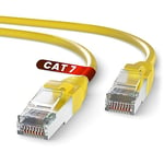 Mr. Tronic Câble Ethernet Cat 7 20m, CCA Haute Vitesse cable ethernet- Câble Réseau LAN Rond Intérieur avec Connecteurs RJ45 | 28AWG, SFTP Blindé internet reseau cable (20 Mètres, Jaune)