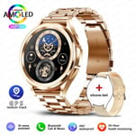 Watch6 Classic Smart Watch Miesten Gps Urheilu Terveys Syke Vesitiivis Bluetooth Call Smart Watch Uusi_Rose gold steel