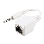 PC accessories LGMIN CAT5 RJ45 Socket to 3.5mm 4 Pole Male Plug Audio Ethernet LAN Network Adapter, Total Length: about 13cm