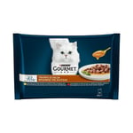 PURINA Gourmet Perle Trionfo Di Salsa Beef/Chicken Wet Cat Food 4X85G