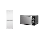 Russell Hobbs Low Frost White 60/40 Fridge Freezer, 173 Total Capacity & RHMM701B 17 Litre 700 W Black Solo Manual Microwave with 5 Power Levels, Ringer & Timer, Defrost Setting, Easy Clean