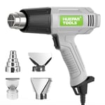 Huepar Tools Heat Gun, Professional Hot Air Gun Kit Dual Temperature Settings 400℃/550℃ with 4 Nozzles, Overload Protection, 1.5s Fast Heating, Heat Gun Paint Stripping, Crafts, Shrink, Wrapping