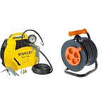 Stanley AIR KIT Compresseur Ultra compact et portatif sans cuve 1,5HP/8bar avec accessoires 1868 & Enrouleur 4 prises 16A - câble 3G1,5 mm² - 20m - Zenitech