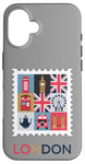 iPhone 16 London Stamp with Iconic Landmarks - London Souvenir Case