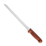 LACOR - 38321 - Couteau à jambon Select, Couteau à saucisses et charcuterie, Acier inoxydable, Coupe ferme et équilibrée, Manche TPV ergonomique brun et antidérapant, 30.5 cm