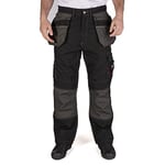 Lee Cooper Workwear LCPNT224 Mens Contrast Multi & Holster Pocket Kneepad Work Safety Cargo Pants Trousers, Black, 40W / 33L