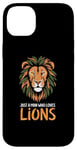 Coque pour iPhone 14 Plus Visage de lion drôle Meme Lions Citations Just A Man Who Loves Lions