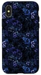 Coque pour iPhone X/XS Panther & Midnight Florals, Dark Moody Pattern Design