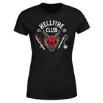 T-Shirt Femme Stranger Things Hellfire Club Vintage - Noir - XS - Noir