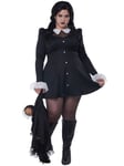 Gothic Mini Dress Wednesday Magic Witch Halloween Adult Womens Costume Plus