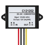 C121202 DC 12V till DC 12V 2A Vattentät Spänningsregulator Stabilisator Adapter