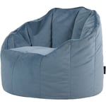 Icon - Pouf Fauteuil en Velours Sirena, Poufs de Salon, Chambre, Adultes, Bleu Minéral