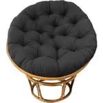 Denuotop - Coussin de Chaise - Coton Épais Doux Rembourré Sol Siège Standard 60cm Chaise Ronde Balançoire Chaise Patio Den Collège Dortoir - Noir