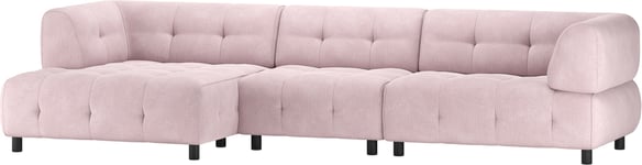 Louis, Chaiselong sofa, venstrevendt, lyserød, fladvævet stof H73x120x334 cm