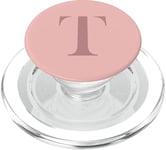 Lettre T monogramme prénom initiale T rose marron cadeau pour elle PopSockets PopGrip pour MagSafe