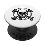 Drapeau pirate crâne audacieux et classique art pirate PopSockets PopGrip Adhésif