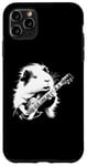 Coque pour iPhone 11 Pro Max Cochon d'Inde jouant de la guitare électrique Rock Star Guitarist