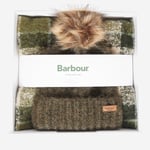 Barbour Saltburn Knit Beanie And Tartan Scarf Gift Set