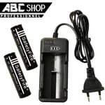 2 PILE ACCU BATTERIE RECHARGEABLE 18650 3.7V 8800mAh Li-ion + CHARGEUR " CHARGE RAPIDE "