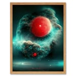 Cinematic Space Fantasy Illustration Nebula Death Star Red Dwarf Art Print Framed Poster Wall Decor 12x16 inch