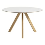 HAY - CPH20 2.0 Table Lacquered Oak Frame Ø120 X H74  White Laminate Tabletop Lacquered Edge - Matbord - Ronan & Erwan Bouroullec - Vit - Trä