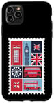 iPhone 11 Pro Max London Stamp with Iconic Landmarks - London Souvenir Case