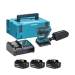 Makita DBO480RFJ-3 18v LXT Finishing Sander (3x3Ah)