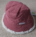 L/XL COLUMBIA Reversible Sherpa Quilted Brick Red BUCKET HAT Adult Buck4