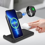 UK 3in1 Wireless Charger Dock Stand For Apple Watch 9/8/7/6/SE iPhone 15 Pro 14