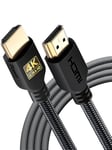 4K HDMI Cable 3 m | High Speed, Braided Nylon & Gold Connectors, 4K @ 60Hz, Ultra HD, 2K, 1080P, ARC & CL3 Rated | for Laptop, Monitor, PS5, PS4, Xbox One, Fire TV, Apple TV & More