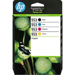 HP 953 Original Ink Cartridge 6ZC69AE Black, Cyan, Magenta, Yellow Pack of 4 Multipack