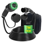 7KW 32A Monophase Type 2 Câble de Recharge Voiture,7 Mètre ev Chargeur Etanche IP54 avec Sac de Transport Pour Toutes les Vehicule Electrique - Goneo