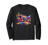 Splash Art Boombox Old School 80s Music Hip Hop Long Sleeve T-Shirt