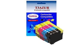 T3azur 8 cartouches d'encre compatibles 29xl pour epson expression home xp355, xp432, xp 355, xp 432