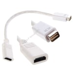 White .2m Mini DVI Male to HDMi Female Stub Cable 4 Apple Device to HDMI Display