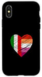 Coque pour iPhone X/XS Drapeau LGBTQ Italie Lesbienne Pride Cœur Amour LGBTQIA