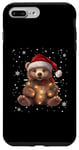 Coque pour iPhone 7 Plus/8 Plus Ours de Noël Lumières de Noël Père Noël Ours en peluche Noël