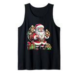 American Santa Claus Holding Tortoise Turtle Present Xmas Tank Top