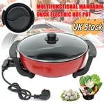 DualSide 1500W 5L Electric Multi Cooker Non-Stick Cooking Pan Skillet Meal Maker