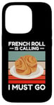 Coque pour iPhone 14 Pro Vintage French Roll appelle I Must Go Food Lover