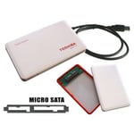 KALEA-INFORMATIQUE Boitier Blanc Pour Disque Dur MICROSATA 1.8 Liaison USB 2.0 - Avec Accessoires Liaison USB 2.0 - Avec Accessoires