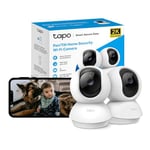 Tapo Wifi Indoor Camera, 2K 3MP Full HD Baby Camera, 360° Security Camera, Wireless Pet Camera, Smart Motion Detection & Tracking, Night Vision, Work with Alexa & Google Home, 2 Pack(Tapo C210P2)