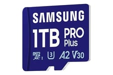 Samsung Carte Mémoire MicroSDXC, PRO Plus MB-MD1T0SB/WW, 1 To, Vitesse de Lecture jusqu’à 180 Mo/s, fournie avec Lecteur USB