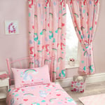 I BELIEVE IN UNICORNS CURTAINS 66" x 54" CHILDRENS FULLY LINED WITH TIE BACKS