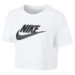 Nike W NSW Tee Essntl CRP ICN FTRA T-Shirt Femme White/(Black) FR: S (Taille Fabricant: S)