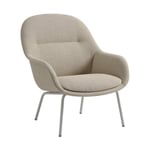 Muuto Fiber Lounge fåtölj med stålben Ecriture 240-grey