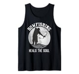 Mens Bowfishing Heals the Soul Bow Fisherman Fish Hunting Tank Top