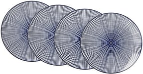 Ritzenhoff & Breker Lot de Royal Makoto Assiettes Plates, 4 pièces, 26,5 cm Diamètre, Porcelaine, Bleu/Blanc