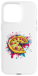 Coque pour iPhone 15 Pro Max Tranche de pizza colorée Explosion Art Fun